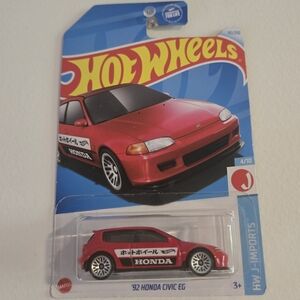 1992 Honda Civic EG Hot Wheels HW J-Imports 4/10 Red Diecast